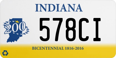 IN license plate 578CI