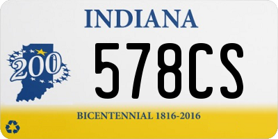 IN license plate 578CS