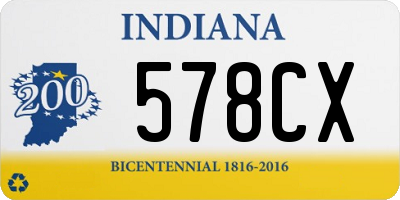 IN license plate 578CX