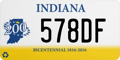 IN license plate 578DF