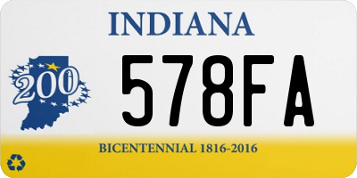 IN license plate 578FA