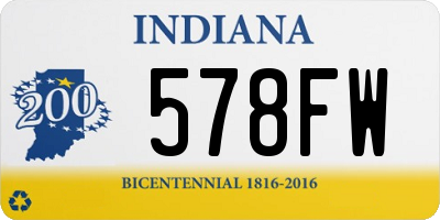 IN license plate 578FW