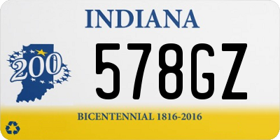 IN license plate 578GZ