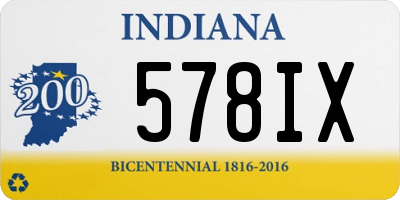 IN license plate 578IX