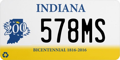 IN license plate 578MS