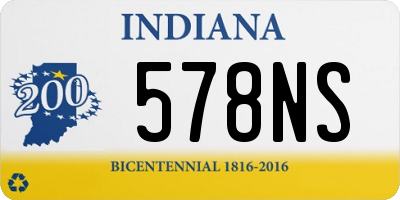 IN license plate 578NS