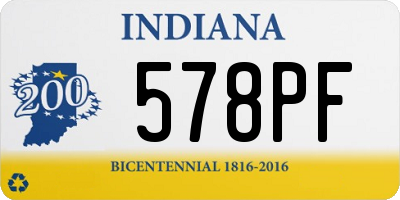 IN license plate 578PF