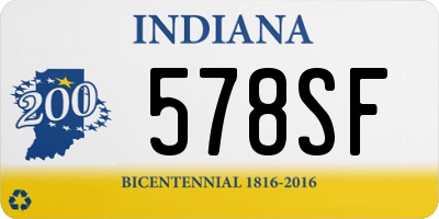 IN license plate 578SF