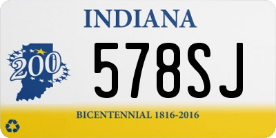 IN license plate 578SJ