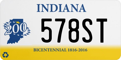 IN license plate 578ST