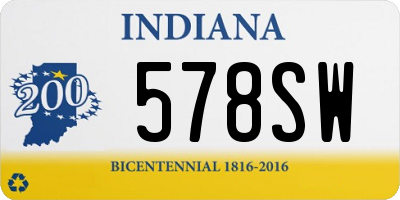 IN license plate 578SW