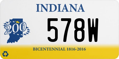 IN license plate 578W