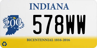 IN license plate 578WW