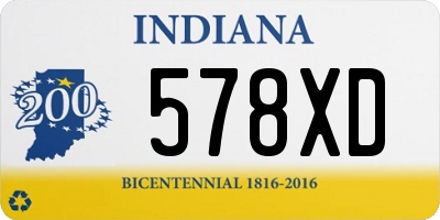 IN license plate 578XD