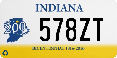 IN license plate 578ZT