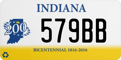 IN license plate 579BB