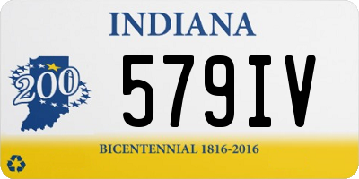 IN license plate 579IV