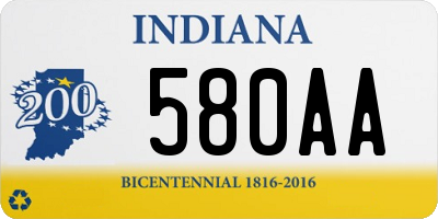 IN license plate 580AA