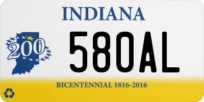 IN license plate 580AL