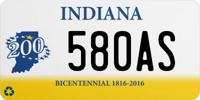 IN license plate 580AS