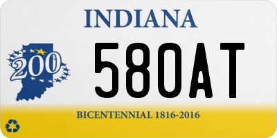 IN license plate 580AT