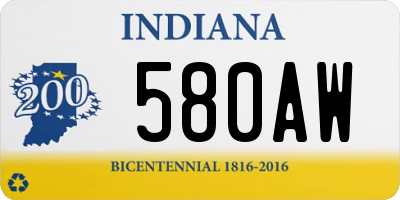 IN license plate 580AW