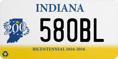 IN license plate 580BL