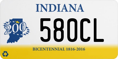 IN license plate 580CL