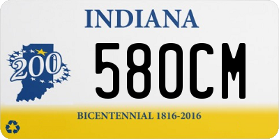 IN license plate 580CM