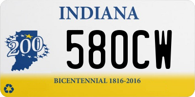 IN license plate 580CW