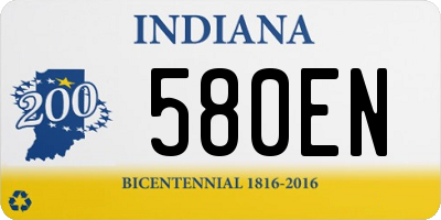 IN license plate 580EN
