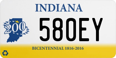 IN license plate 580EY