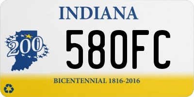 IN license plate 580FC