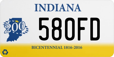 IN license plate 580FD