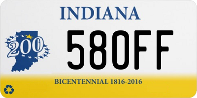 IN license plate 580FF