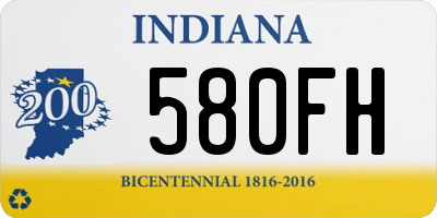 IN license plate 580FH