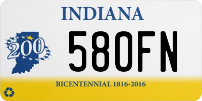 IN license plate 580FN