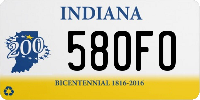 IN license plate 580FO