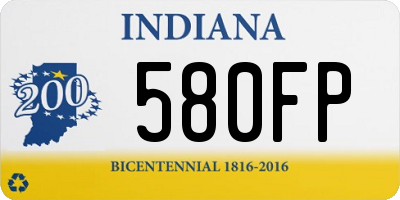 IN license plate 580FP