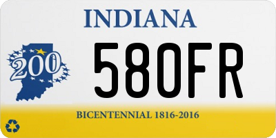 IN license plate 580FR