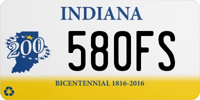 IN license plate 580FS