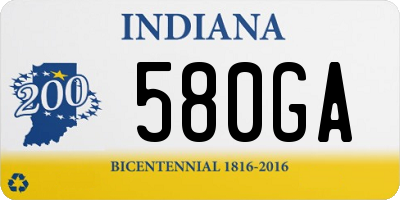 IN license plate 580GA