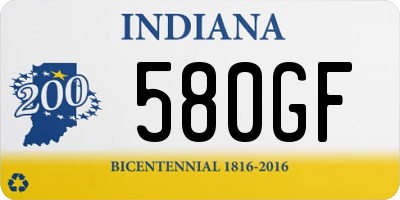 IN license plate 580GF