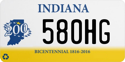 IN license plate 580HG