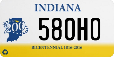 IN license plate 580HO