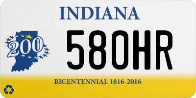 IN license plate 580HR