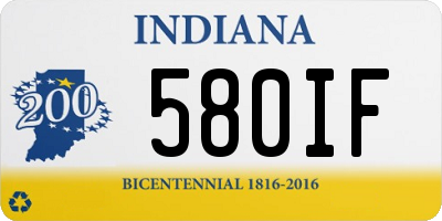 IN license plate 580IF
