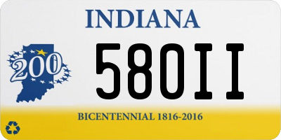 IN license plate 580II