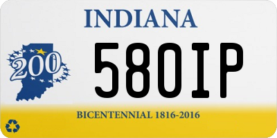 IN license plate 580IP