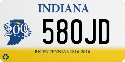 IN license plate 580JD